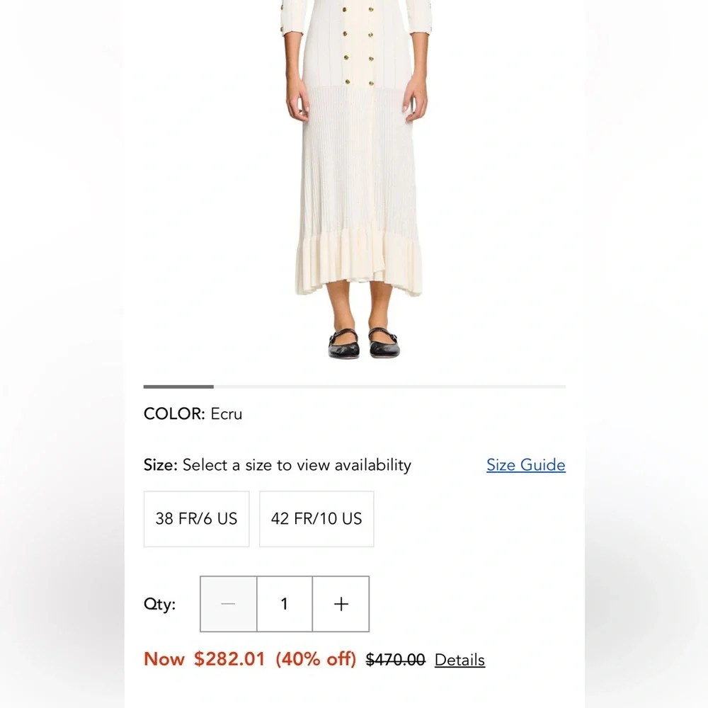 NWT Sandro Olympe Knit Maxi Dress $282 at Sandro/Bloomingdales—collar dirt marks - Picture 7 of 14